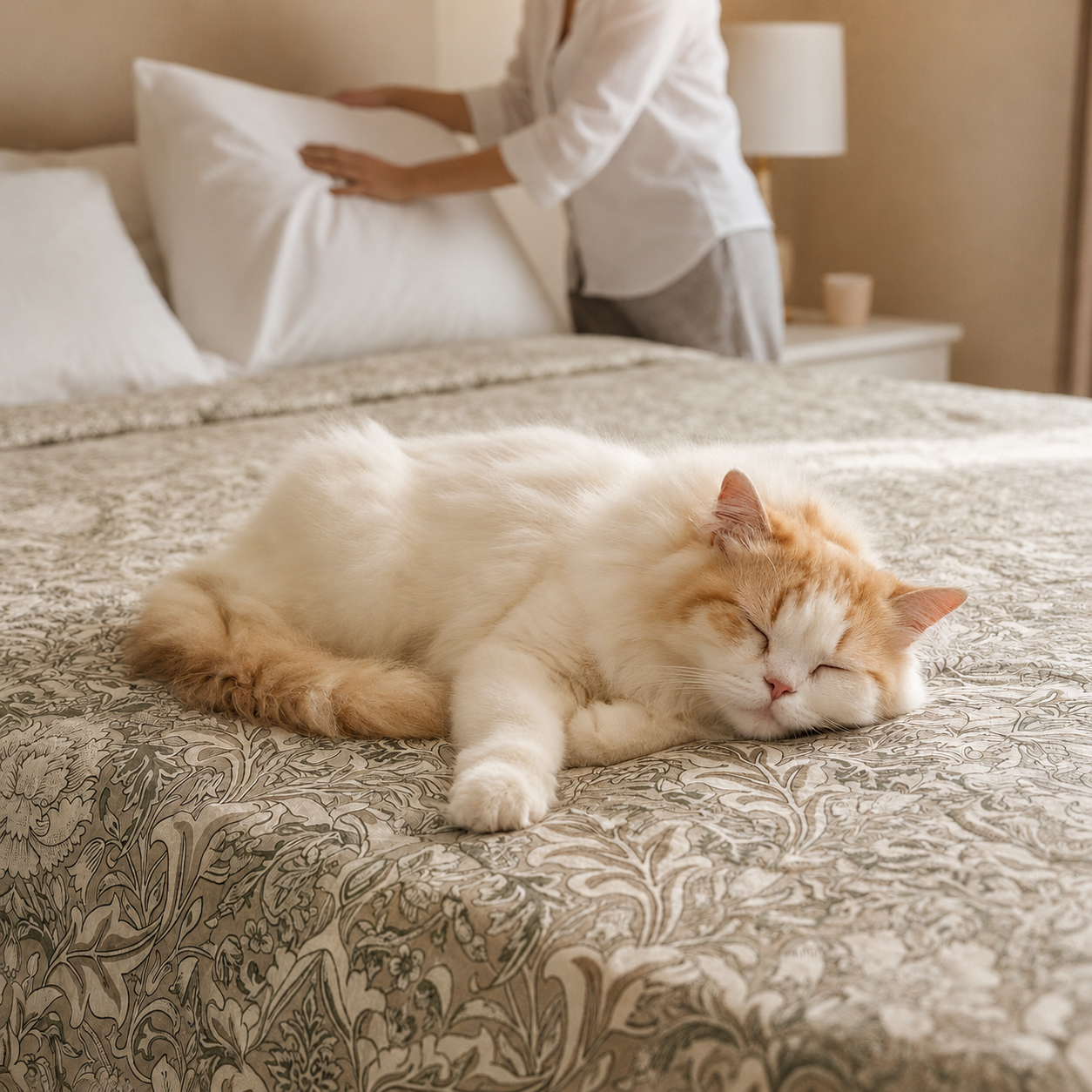 Percale Cotton Reversible Dohar Isla Damask Brown & White