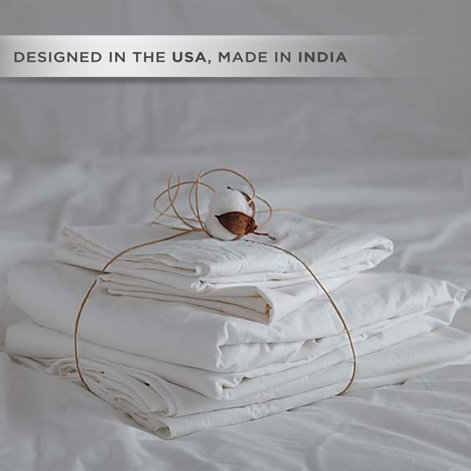 Percale Cotton Bedsheet Set in White