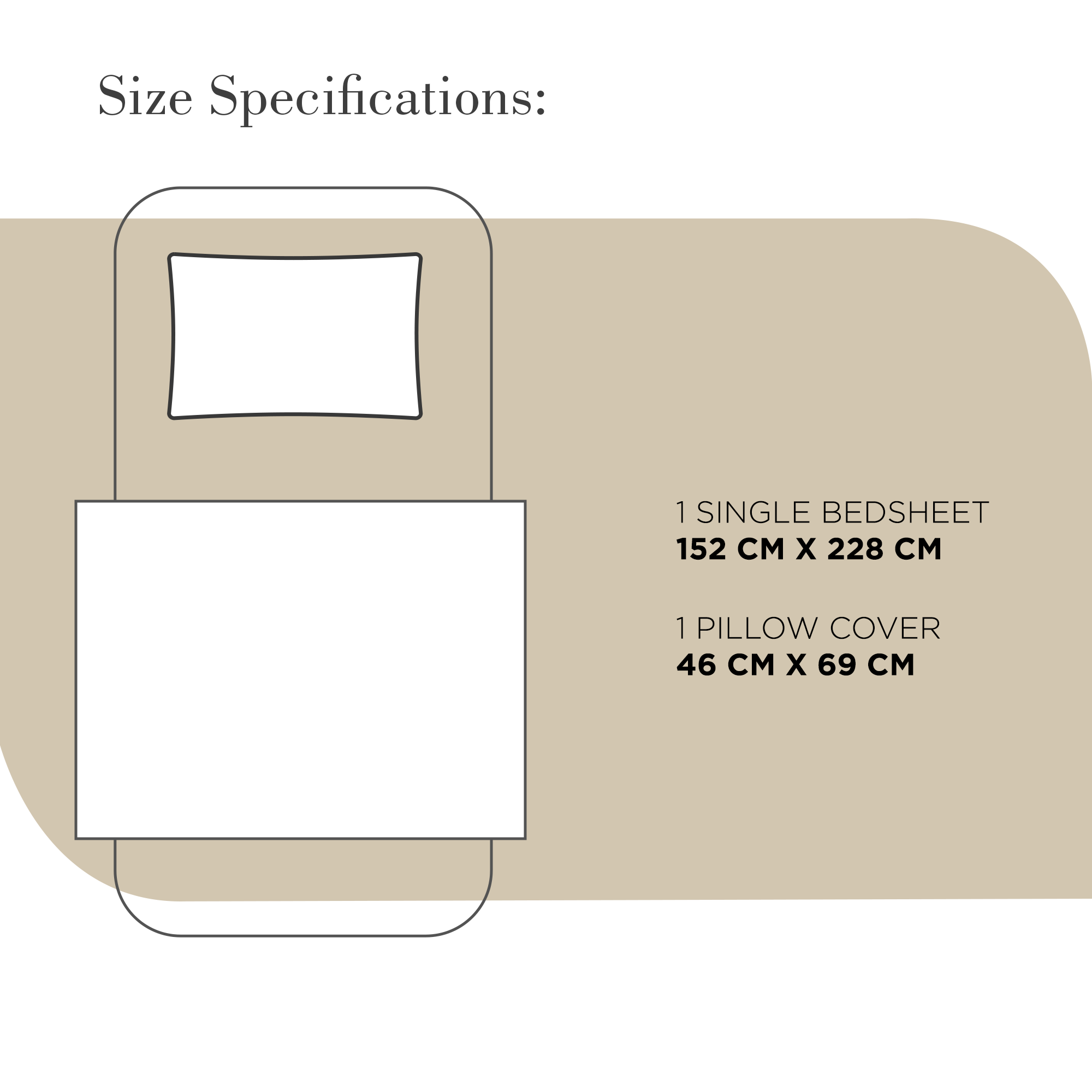 Percale Cotton Bedsheet Set in Light Taupe