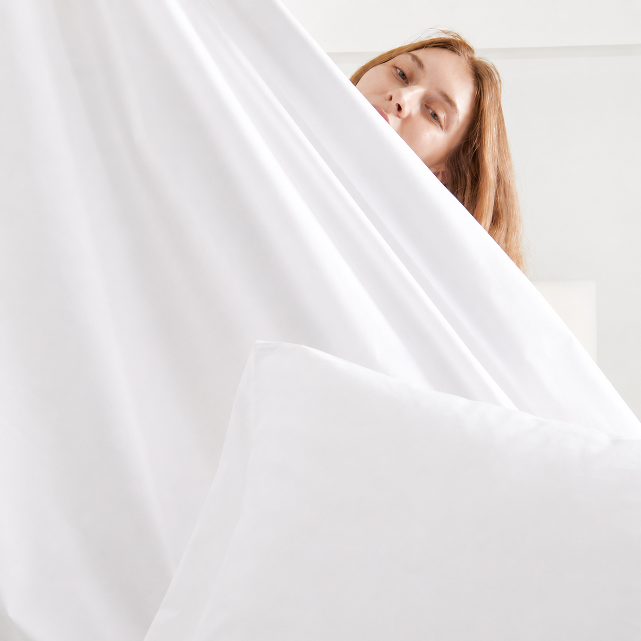 Percale Cotton Bedsheet Set in White